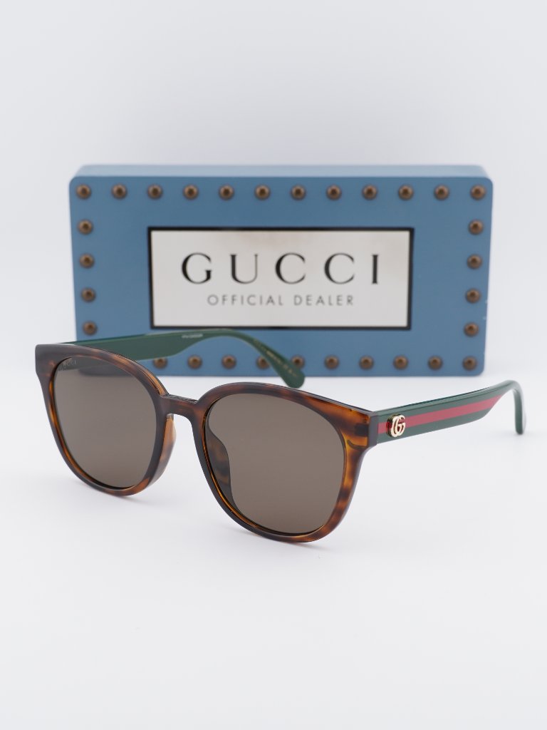 Gucci Gg0855sk 003 Square Sunglasses - Havana\ Brown